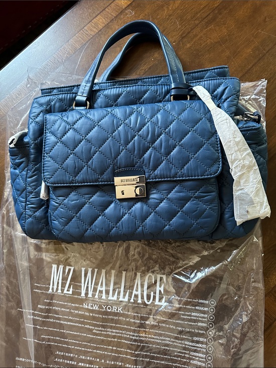 MZ Wallace Handbags - MZ Wallace Quilted French Blue Shoulder Bag